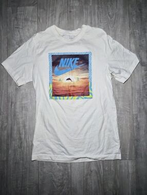 Nike White Tee with Light Gray Logo Dolphins